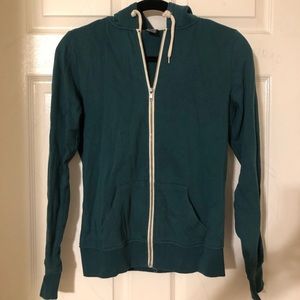 Small Zine green zip up hoodie soft and warm